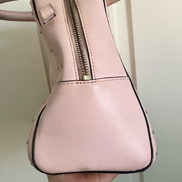 Kate Spade Light Pink Zip Up Leather Studded Handbag Satchel - Picture 6 of 10